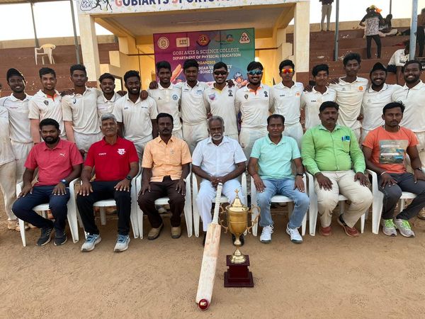 Winners of the Bharathiar University Inter Collegiate Inter Zone Cricket Tournament held between 23rd to 26th February.